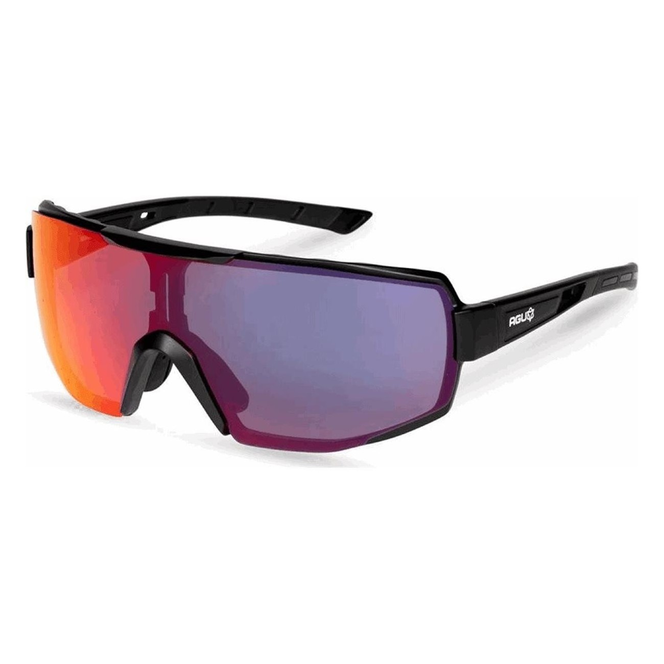 Bold Black Sunglasses with Red UV400 Anti-Fog Lenses - 1