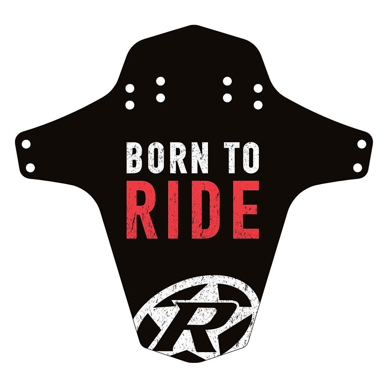 Garde-boue inversé Born to Ride pour vélo - Noir/Rouge, Montage avant et arrière, Personnalisable - 1