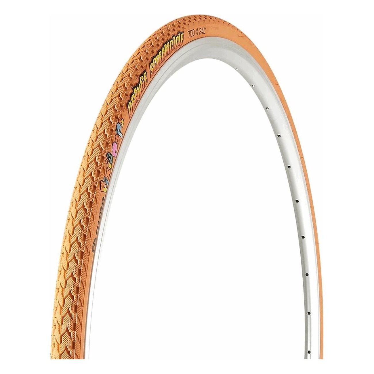 Neumático Fixie Pops 700x24 Naranja ETRTO 24-622 DB 7070 DURO - 1