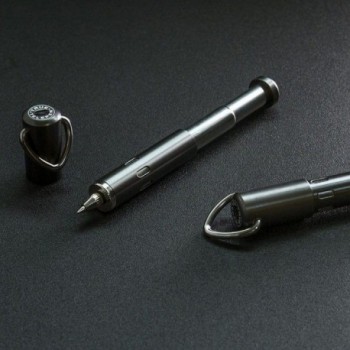 Stylo Télescopique de Poche avec Attache Porte-Clés - Outil d'Écriture en Aluminium Anodisé - 3