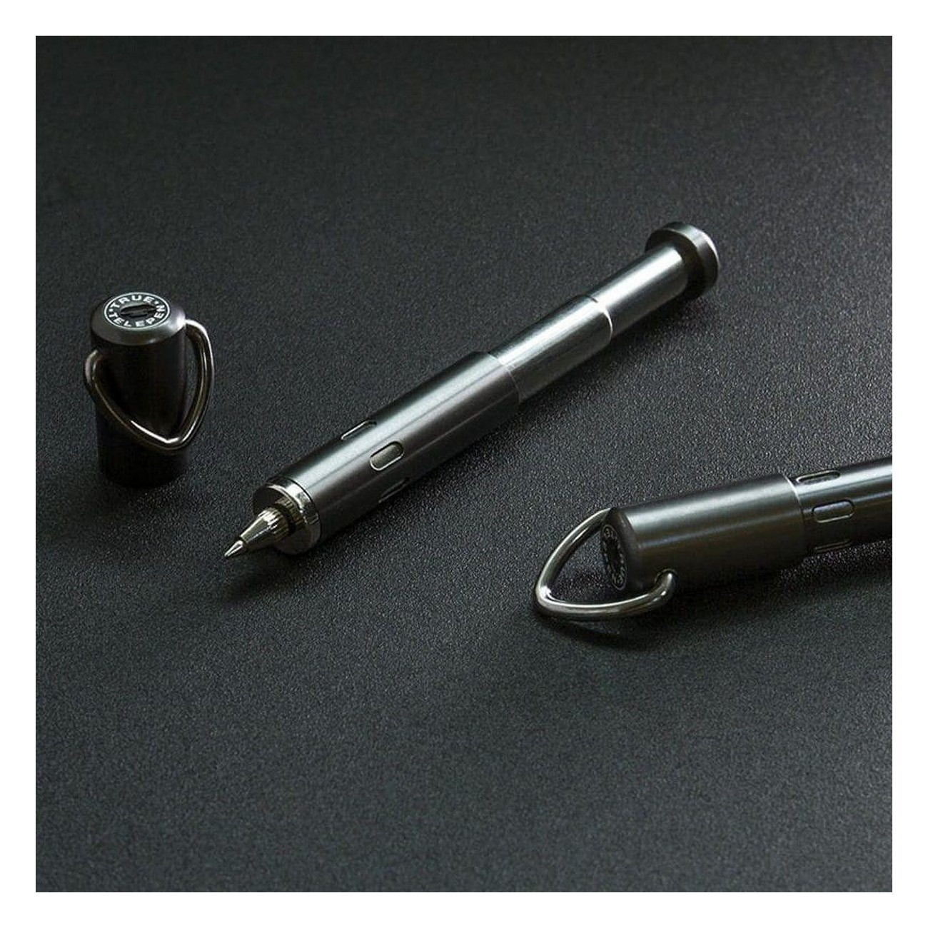 Stylo Télescopique de Poche avec Attache Porte-Clés - Outil d'Écriture en Aluminium Anodisé - 3