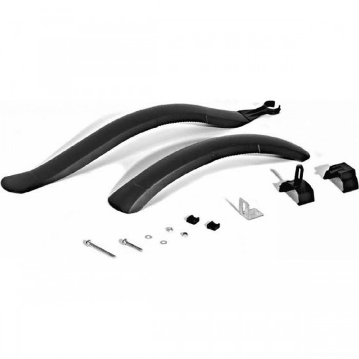 MTB Mudguards 16/20' Black with Quick Release for Disc or V-Brake - 1