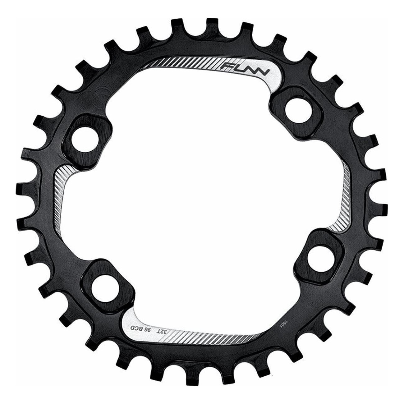 30T Shimano 7075 CNC Aluminum Chainring Black, BCD 96mm, Narrow Wide Funn - 1