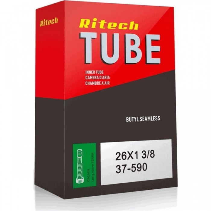 Ritech 26x1 3/8 Inner Tube with 35mm Schrader Valve - ETRTO 37-590, Standard - 1