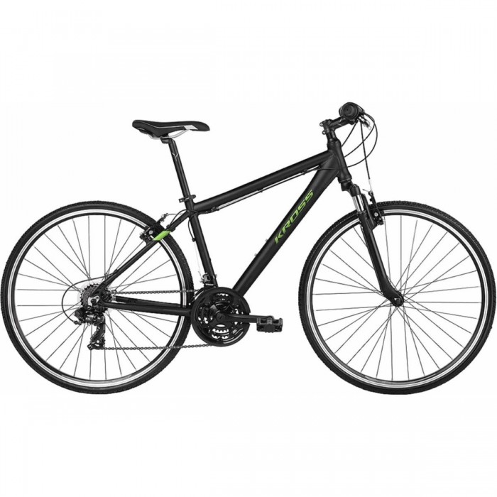 Bici Cross KROSS Evado 2.0 Hombre 28' Negro/Verde, 21 Velocidades, Talla S - 1