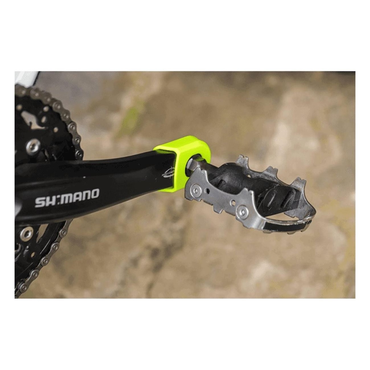 Protecciones de Pedal Crank Armor Amarillo Fluorescente para Sram y Shimano - 2