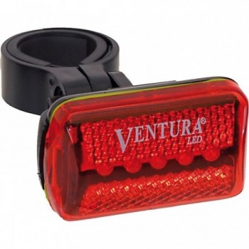 Lumière Clignotante Rouge Ventura 5 LED avec 2 Fonctions, Supports et Piles - 1