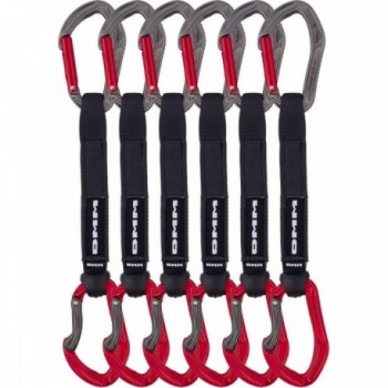 Confezione da 6 Moschettoni Alpha Sport 18 cm Rosso per Arrampicata Sportiva - Presa Sicura e Aggancio Facile - 1 - Rinvii - 503