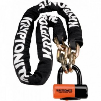 New York 1210 12mm Locking Chain with Key, 1700mm, Orange/Black, Security 9/10 - 1