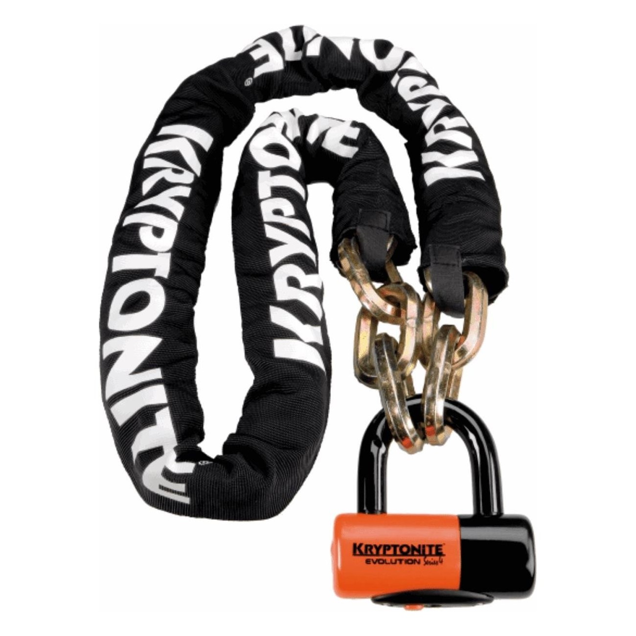 New York 1210 12mm Locking Chain with Key, 1700mm, Orange/Black, Security 9/10 - 1