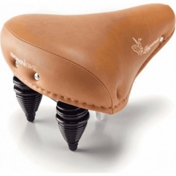 Laguna Honey Leather Citybike Saddle with Skay Cover and Steel Frame - 1180g - 1