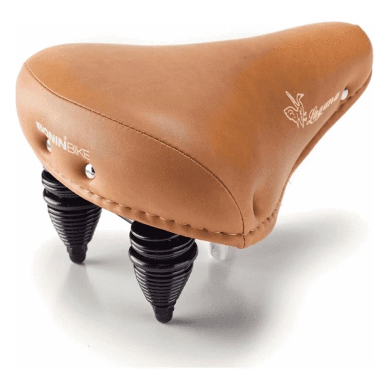 Laguna Honey Leather Citybike Saddle with Skay Cover and Steel Frame - 1180g - 1