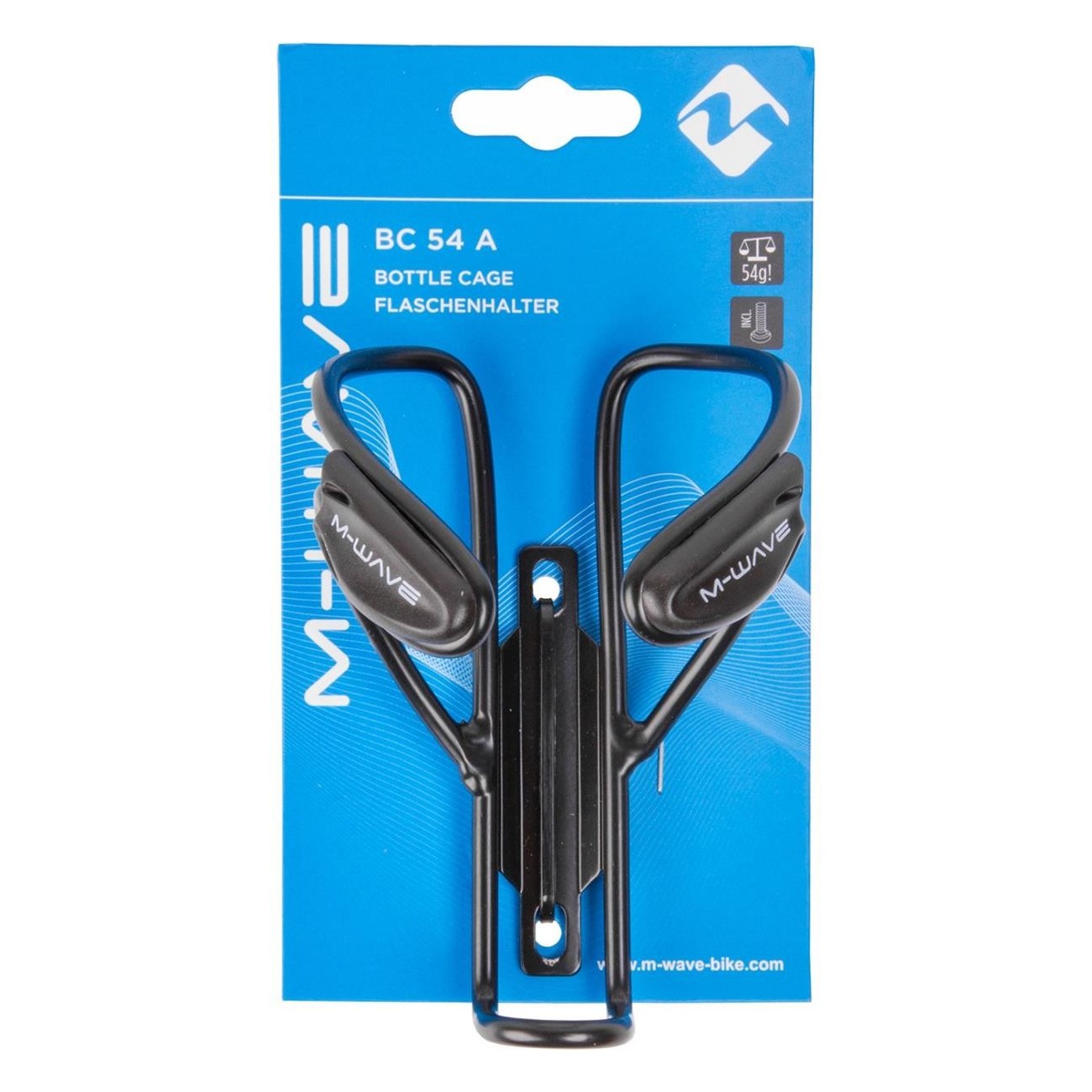 Porta Borraccia in Alluminio Nero 54g con Guide in Plastica M-WAVE - 4 - Portaborraccia - 4015493340522