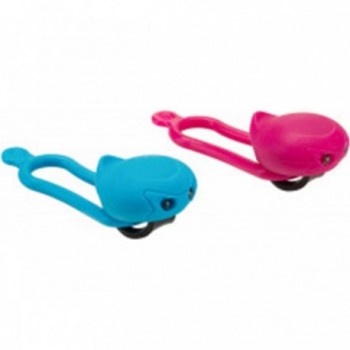 Front and Rear Light with 2 Blue/Pink LEDs, Rechargeable Battery, Silicone Cover - 1