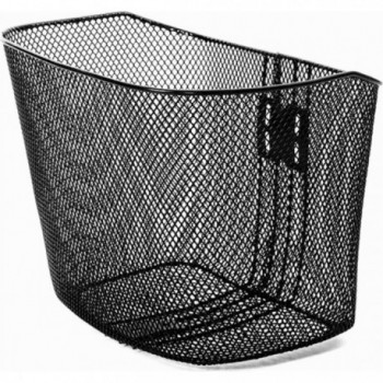 Black Mesh Front Basket ADRIA 34x25x23 cm in Coated Iron for Bicycle - 1