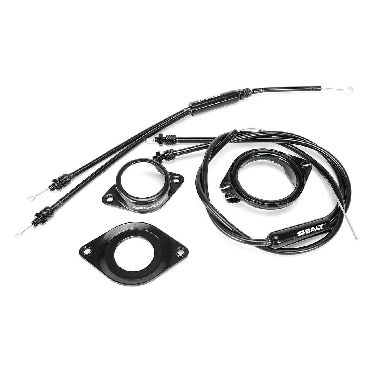 Black Steel Gyroscopic Set for BMX with Removable Cables and Tabs - 1