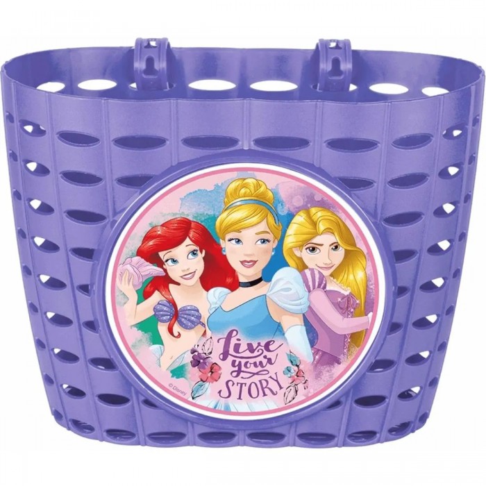 Panier Avant pour Vélo Disney Princess Violet en Plastique 19x13x15 cm - 1