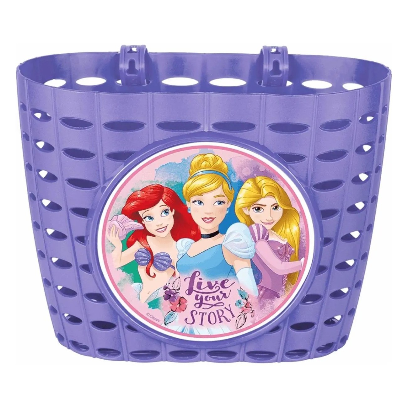 Panier Avant pour Vélo Disney Princess Violet en Plastique 19x13x15 cm - 1