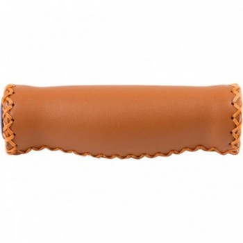 Velo Synthetic Leather Brown Grips 125mm with High Density Foam and Bar Plugs - 1