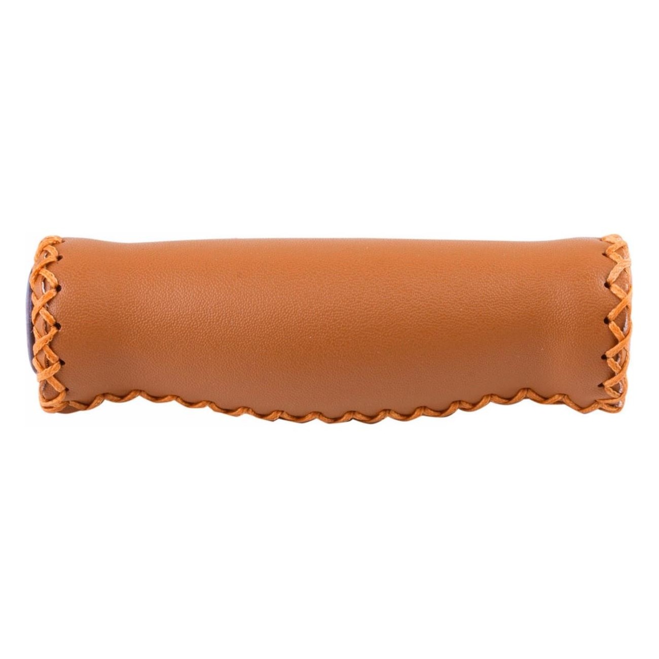 Velo Synthetic Leather Brown Grips 125mm with High Density Foam and Bar Plugs - 1