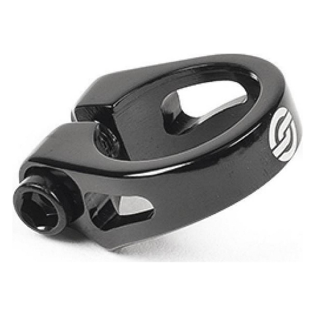 Black Seatpost Clamp 25.4mm in 6061 T6 CNC Alloy for Bike Frames - 1