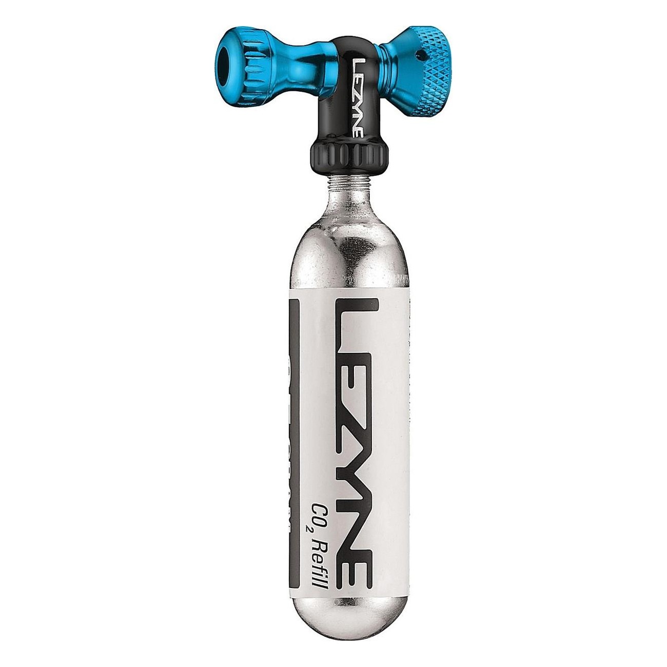 Lezyne CO2 Pompa Controllo Drive CNC Blu Lucido 16g con Erogatore in Alluminio - 1 - Bombolette e dosatori co2 - 4712805990122