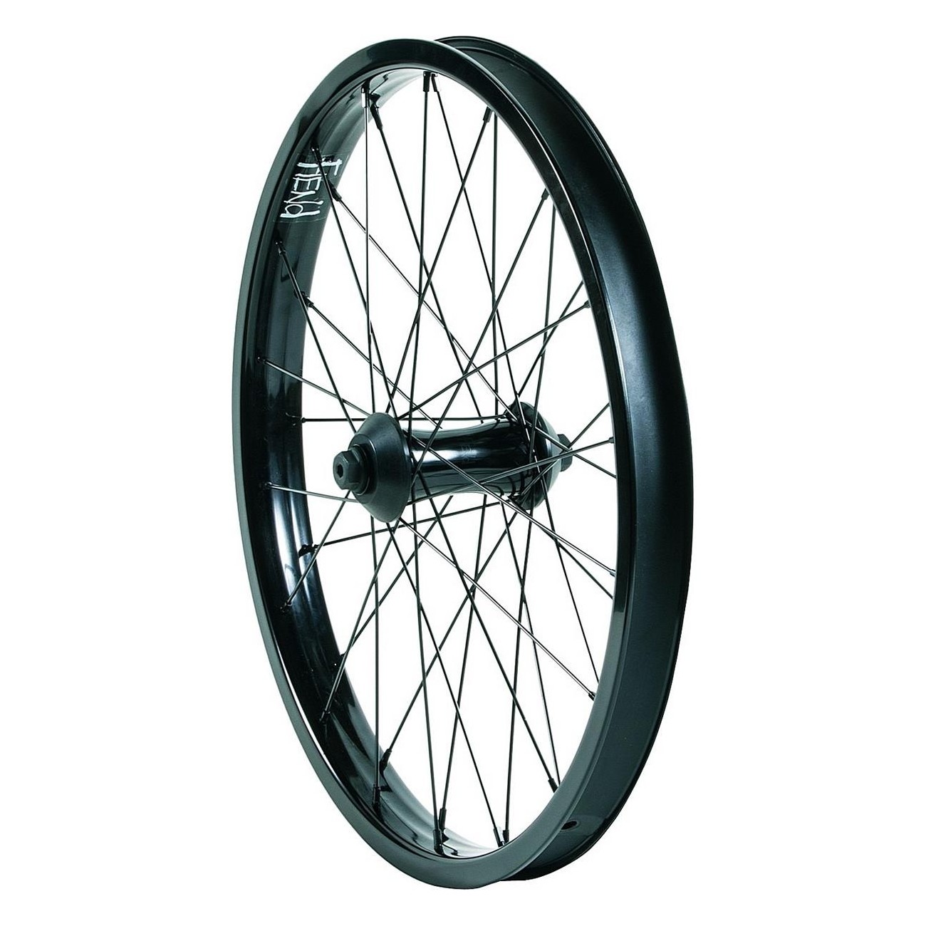 Fiend Cab Black Front Wheel with 6061 Aluminum Rim and Nylon Hub Guards - 1