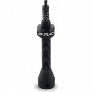 48mm Black Aluminum Tubeless Valve with Double Seal and No Cap Design - 1