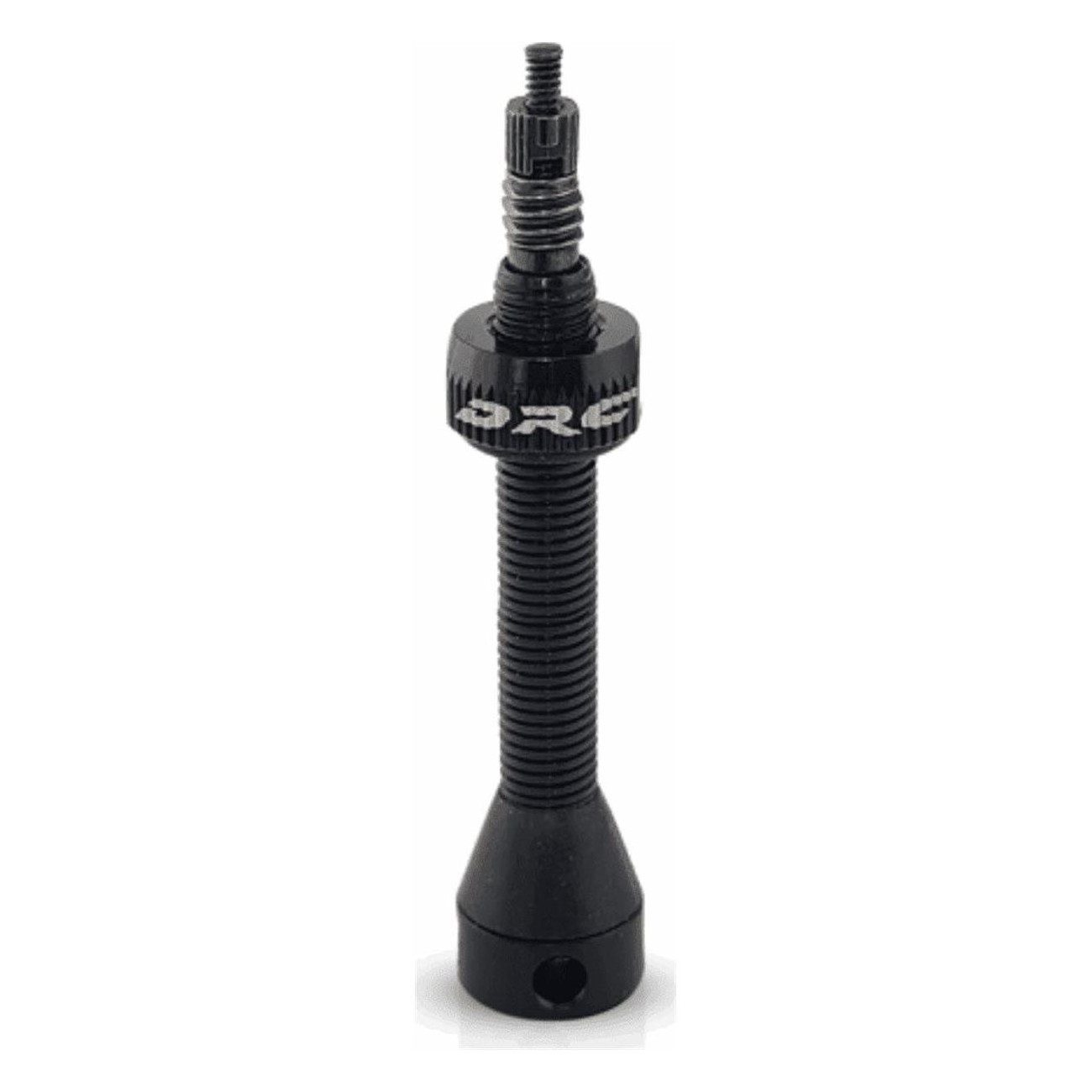 48mm Black Aluminum Tubeless Valve with Double Seal and No Cap Design - 1