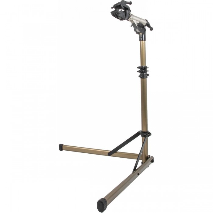 M-Wave Top Assist 2 Folding Aluminum Bike Repair Stand, Gold, 360° Rotating Head - 1