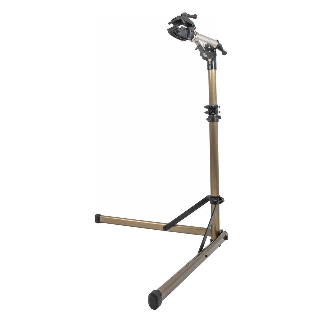 M-Wave Top Assist 2 Folding Aluminum Bike Repair Stand, Gold, 360° Rotating Head - 1