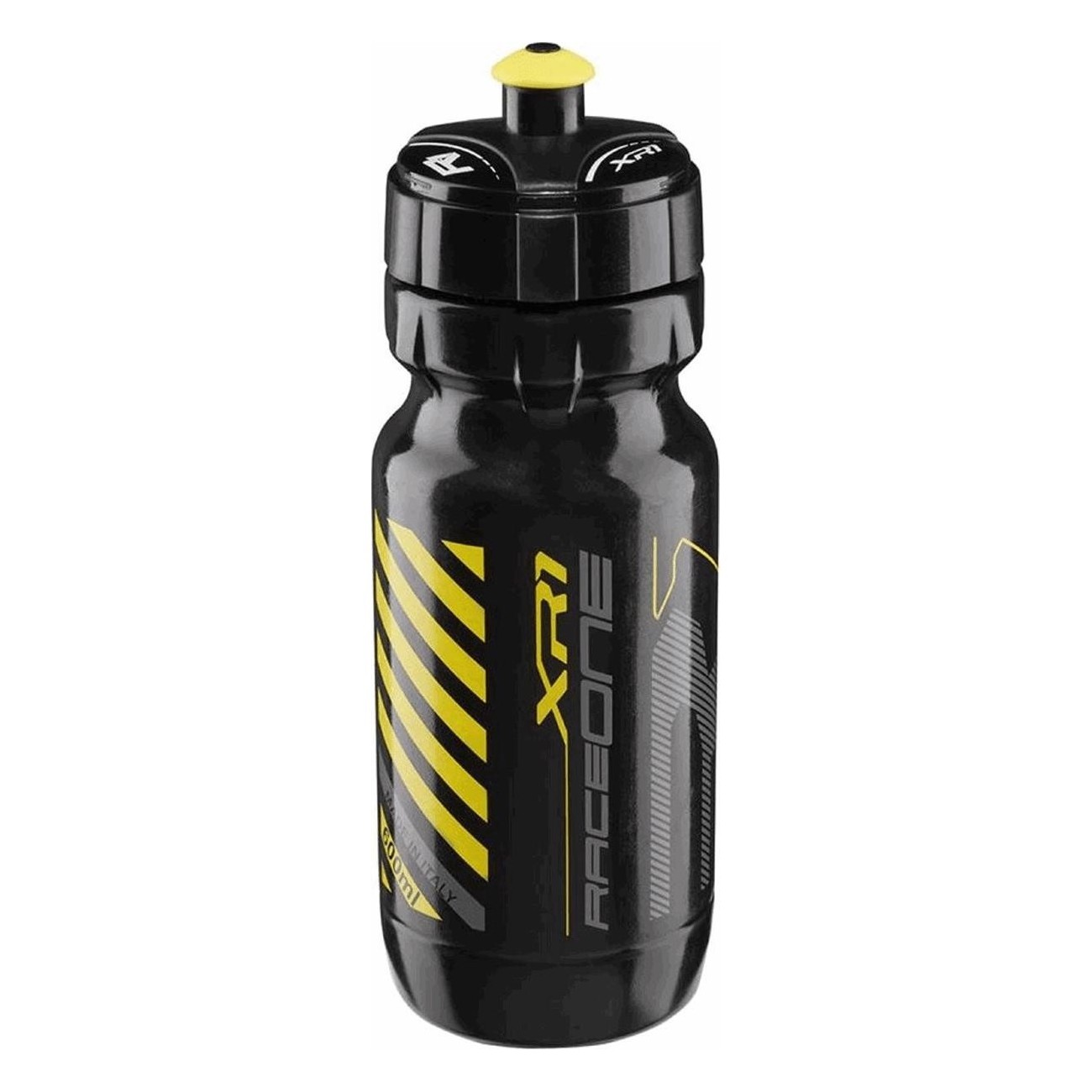 XR1 600ml Black/Yellow Water Bottle with Black Cap RaceOne - 1