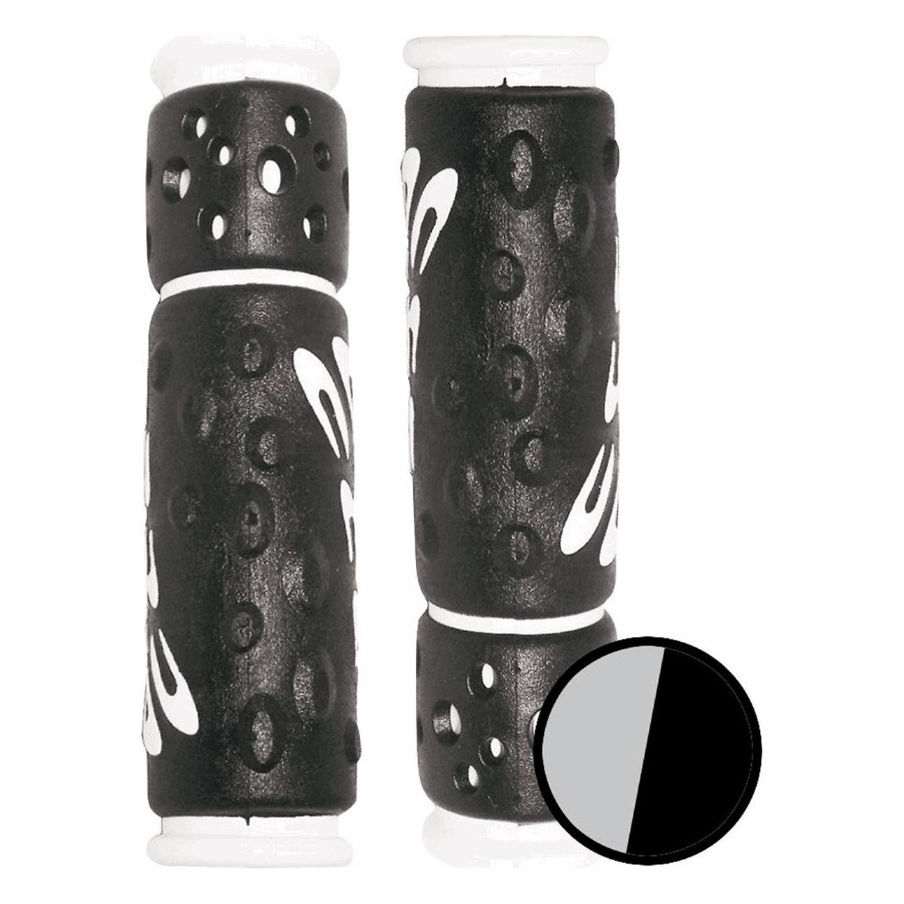 Soft Gel MTB Grips MVTEK 122x22mm Black/Grey - Comfort & Secure Grip - 1