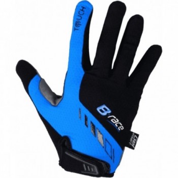 Summer Long Bump Gel Pro Gloves Black/Blue Size S with Gel Padding and Ventilation - 1