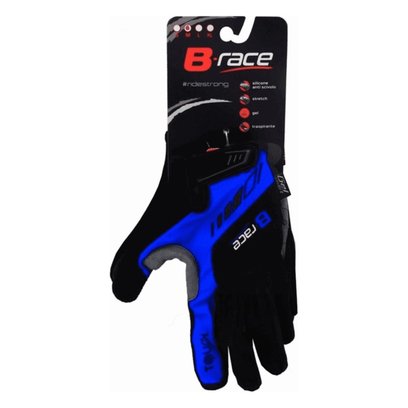 Gants d'été longs Bump Gel Pro Noir/Bleu Taille S avec coussinets gel - 3