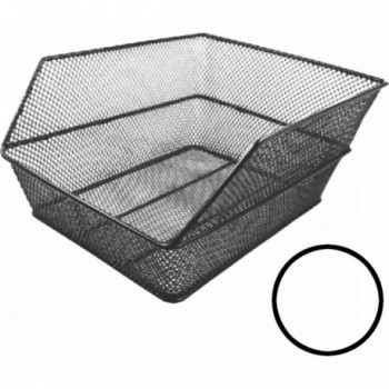 MVTEK White Rectangular Steel Rear Basket 38x28x17 cm with Mounting Plates - 1