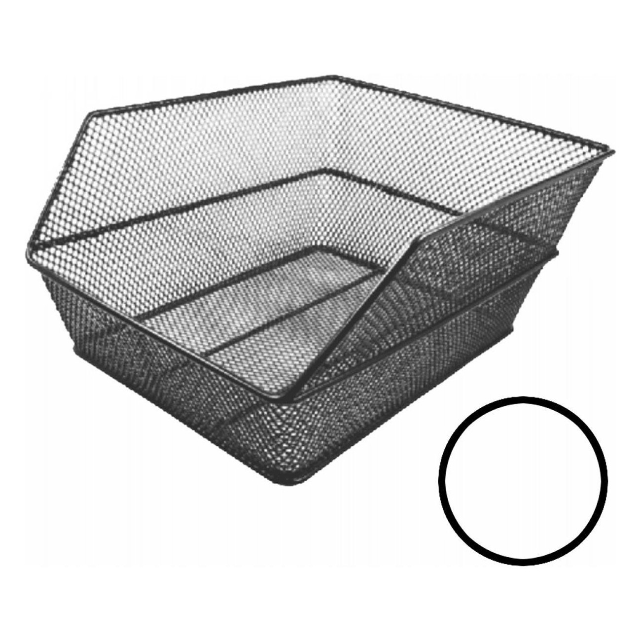 MVTEK White Rectangular Steel Rear Basket 38x28x17 cm with Mounting Plates - 1