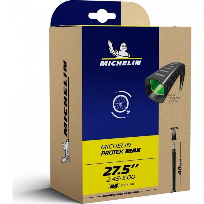 Camera d'Aria Antiforatura Michelin Protek Max 27.5x2.45/3.00 con Valvola Presta 48mm - 1 - Camere d'aria - 3528708178601