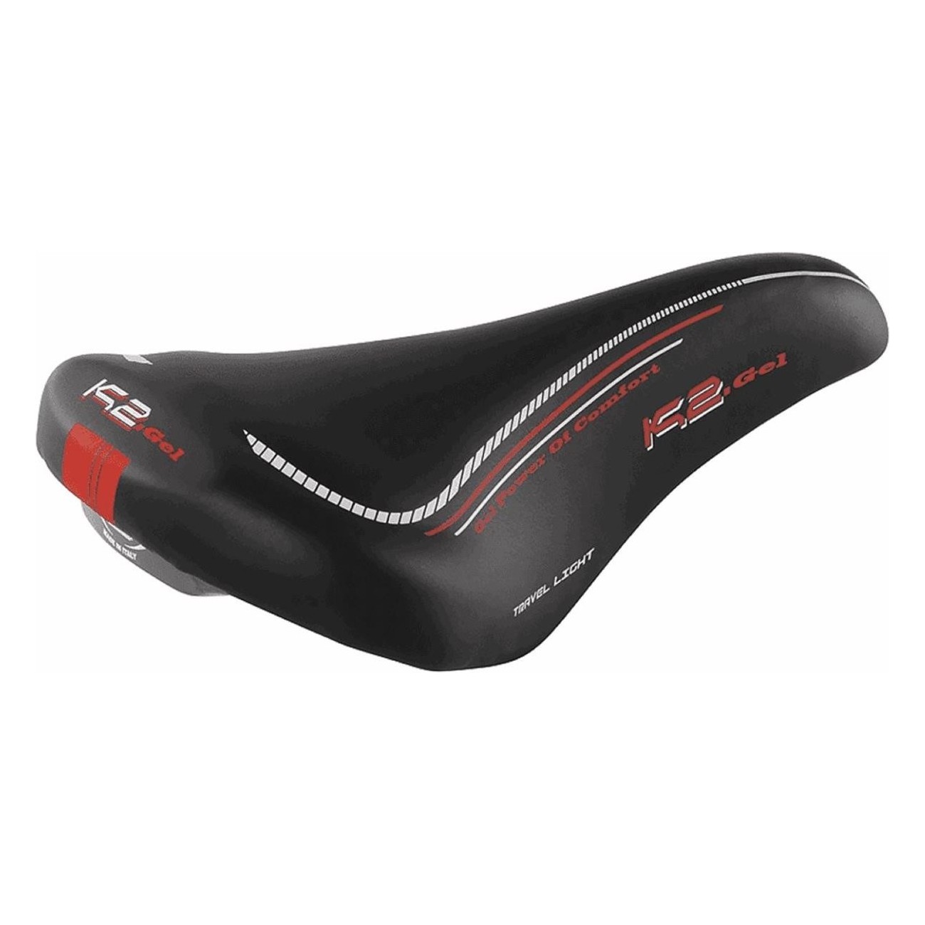 K2 Gel Black MTB Citybike Saddle with Gel Padding, 285x160 mm, 400g - 1