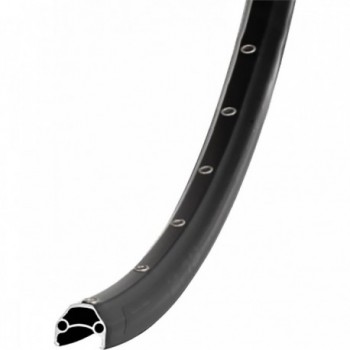 Cerchio a Disco 28/29' in Alluminio Nero con Occhielli Singoli, 622x19mm, 32 Fori, Compatibile con Valvola Auto, Dunlop e France