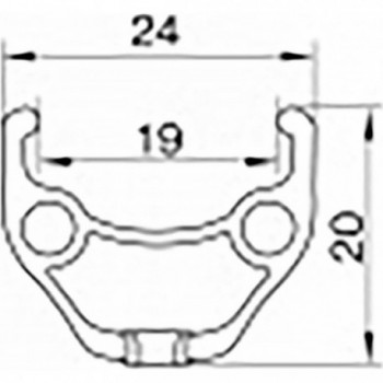 Scheibenfelge 28/29' aus schwarzem Aluminium mit einzelnen Ösen, 622x19mm, 32 Löcher - 2