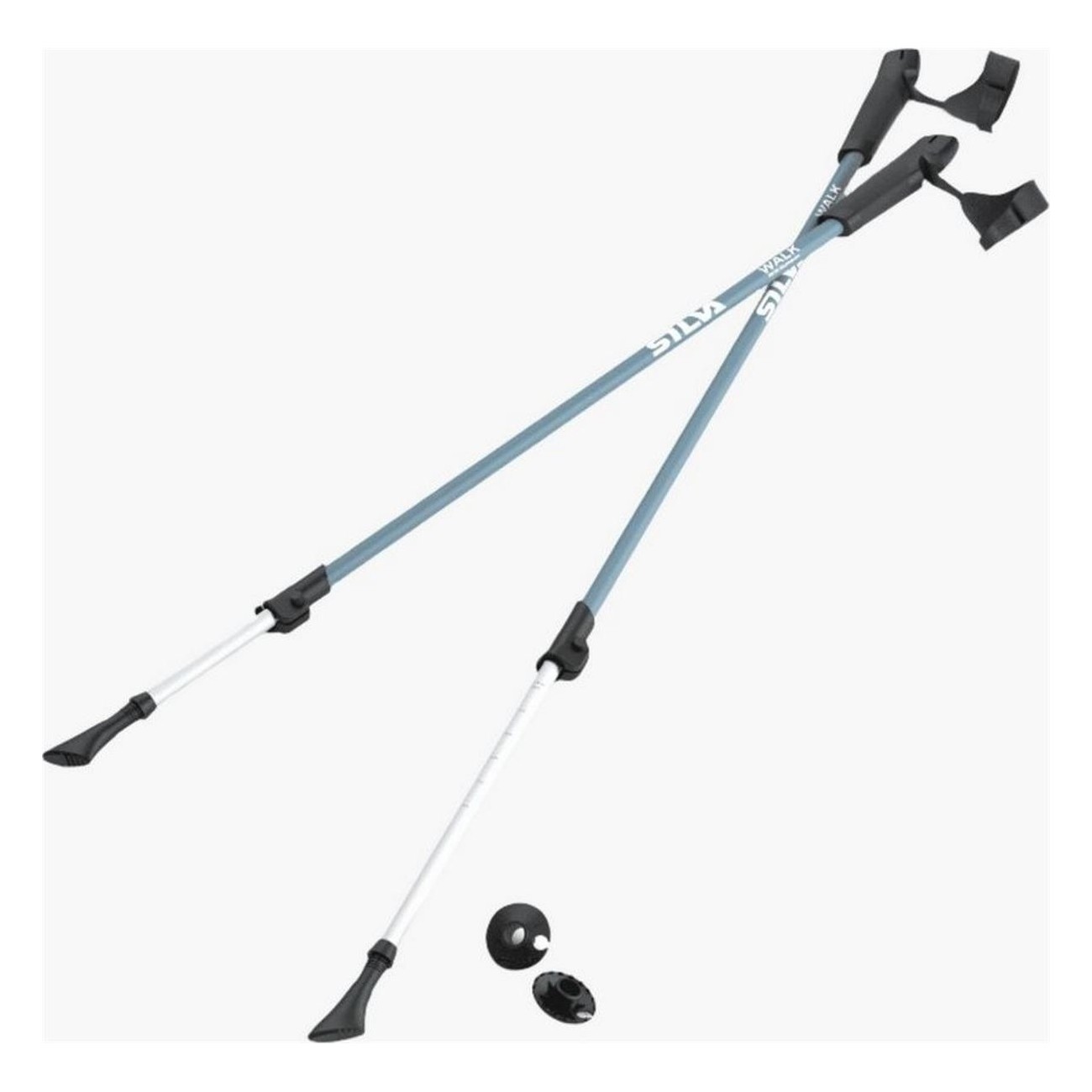 Silva 7075 Aluminum Walking Poles with Rubber Handles and Accessories - 1