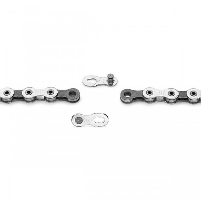 Super Record 12v Chain - 113 Links Silver Grey with Missing Link - 1