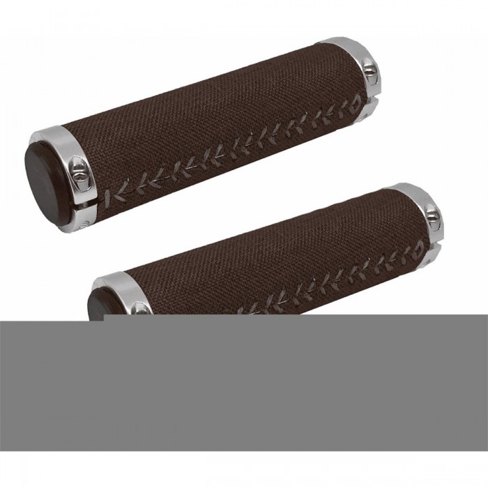 Brown Fabric Grips 127 mm with Aluminum Collar for Bicycle - 1