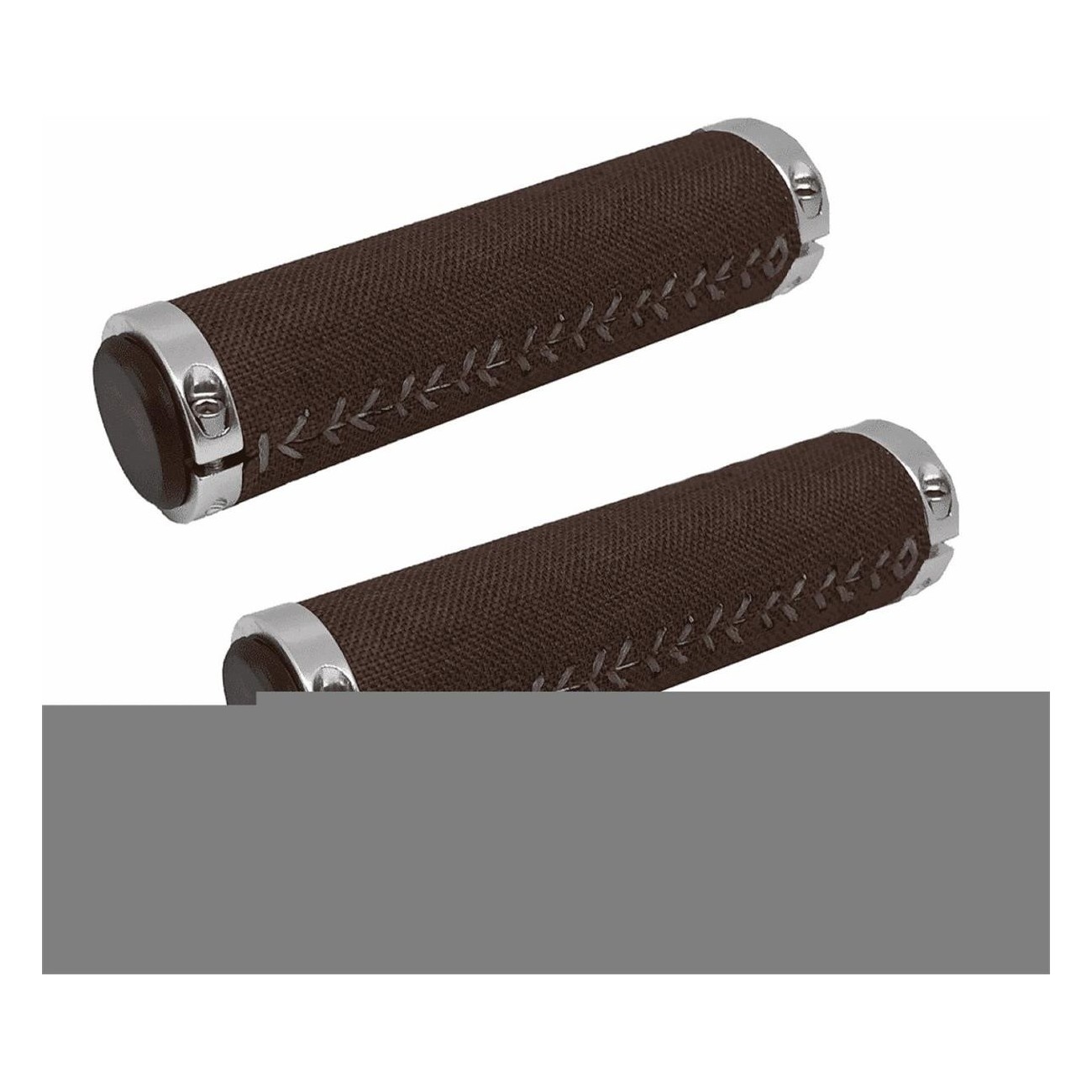 Poignées en Tissu Marron 127 mm avec Collier en Aluminium pour Vélo - 1