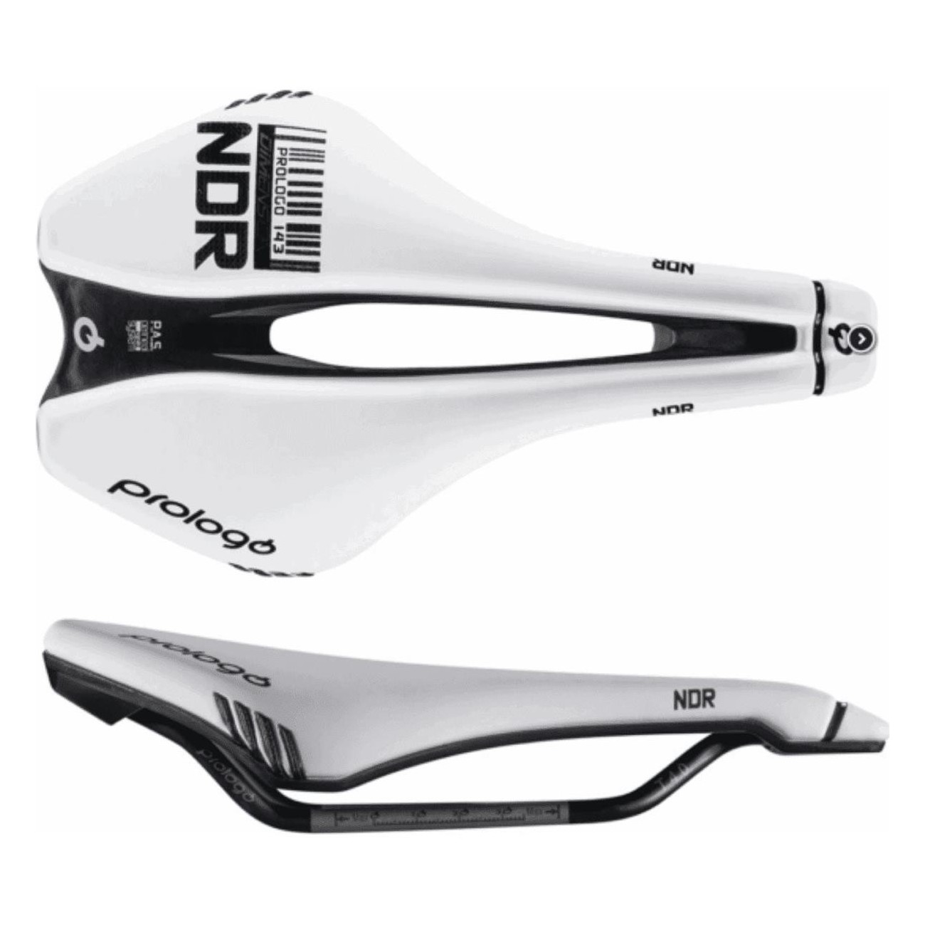 Dimension NDR Saddle 245x143mm White/Black - Ergonomic for Off Road & Road - 1