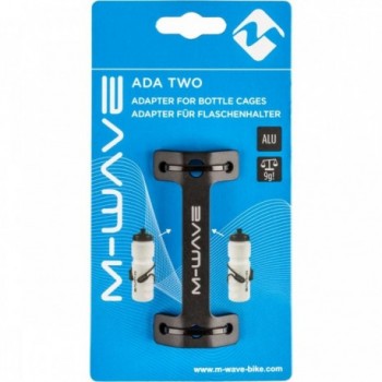 Adaptador M-WAVE Ada Two para 2 Portabotellas, 9g, Negro de Aluminio - 3