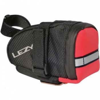 Lezyne Caddy M Saddle Bag Black-Red with Velcro or Quick Release - 1