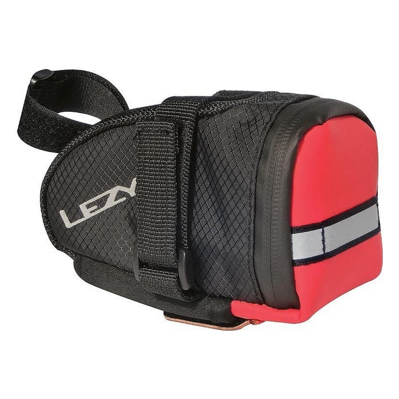 Borsa Sottosella Lezyne Caddy M Nero-Rosso con Fissaggio Velcro o Sgancio Rapido, Nylon Resistente e Tasche Organizzative - 1 - 