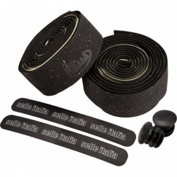 Nastro Manubrio SMOOTAPE Corsa Nero in EVA e Sughero 2.5mm con Tappo - 50g - 1 - Nastri manubrio - 8030282426313